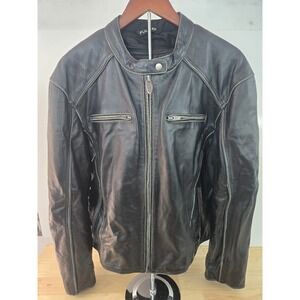 Fulmer Black Genuine Leather Jacket Womens 20/2X